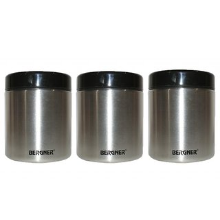 BERGNER STAINLESS STEEL CANISTER SET OF 3PCS BG 5014