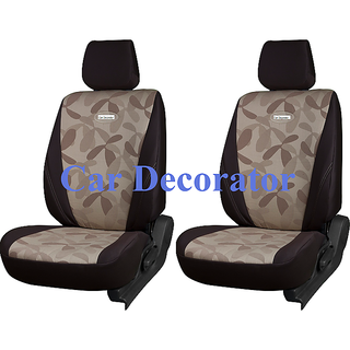 Car Seat Covers Printed Brown For Volkswagen Polo + Free Dvd Holder