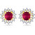 VK Jewels Red Stone Gold and Rhodium Plated Alloy Stud Earrings for Women & Girls -ER1417G [VKER1417G]