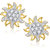 VK Jewels Sunflower Gold And Rhodium Plated Earrings -ER1198G [VKER1198G]