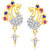 VK Jewels Multi color stones Peacock Gold and Rhodium Plated Alloy Drop Earrings for Women & Girls -ER1376G [VKER1376G]