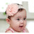 AkinosKIDS shabby flowers rosset pink chiffon newborn babygirl newborn  Soft headband