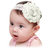 AkinosKIDS shabby flowers rosset white chiffon babygirl newborn Soft eadband