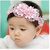 AkinosKIDS BabyGirl Newborn chiffon rosette bow Soft Elastic headband with pearl embellishment.Kids Hair Accessory