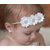 AkinosKIDS Newborn Crystal three satin  Sunflower Baby Elastic White Headband/Hair Accessory