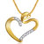Spargz New Simple Style Design CZ Diamond Heart Pendant In Gold Plated For Women AIP 157