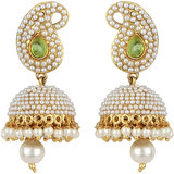 Jewels Guru Exclusive Golden White Green Multi Colour Earrings. m-90