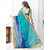 CRAZYDDEAL Blue Georgette Embroidered Saree With Blouse