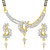 VK Jewels Creative Design Gold And Rhodium Plated Mangalsutra Pendant Set with Earrings -MP1263G [VKMP1263G]