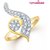 MEENAZ GLEAMING GOLD AND RHODIUM PLATED CZ  RING FR101