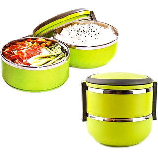 Buy 2 Layer Lunch Box ( Green) Online @ ₹290 from ShopClues