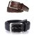 iLiv Stylish PU Belts Combo - Brown  Black