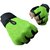 Huskey- Gym  Fitness Leather Padding Hand Gloves Green (Free Size)