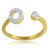Spargz Gold Plated CZ Diamond Double Round Open Ring For Party Women Wedding AIFR 108