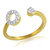 Spargz Gold Plated CZ Diamond Double Round Open Ring For Party Women Wedding AIFR 108