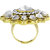 Spargz Antique Wedding Party Gold Plated Octagon Stone Adjustable Finger Ring For Women AIFR 110