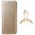 Premium Golden Leather Flip Cover and Golden Nylon Micro USB Cable for Samsung Galaxy Grand 2 G7102