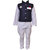 Modi Jacket in Blue  White Kurta, Pyjama Combo for Kids
