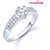MEENAZ DOUBLE ROW SOLITAIRE RHODIUM PLATED CZ  RING FR137