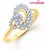 MEENAZ CLASSIC ROUNDY GOLD AND RHODIUM PLATED CZ  RING FR142