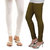 Stylobby White and Olive Green Viscose pack of 2 Leggings