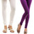 Stylobby White and Purple Viscose pack of 2 Leggings