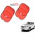 Auto Hub Car Window Sunshades For Chevrolet Sail U-VA - Red (Pack of 4)