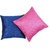 JBK Arts Premium Quality Plain Satin Cushion Cover (12x12 inch, Blue  Pink)