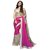 Vistaar Creation Pink Georgette Self Design Saree With Blouse
