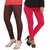 Stylobby Brown and Hot Pink Viscose pack of 2 Leggings