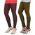 Stylobby Brown and Olive Green Viscose pack of 2 Leggings