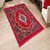 SNS COMBO OF QUILTED CARPET WITH RED DOUBLE BED SHEET  2 DOOR MATS