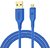 Tizum XL- 6.5 Feet Gold Plated Micro-USB to USB Cable - High Speed, Quick Charge 2.4 Amp  Data Sync (Azure Blue)