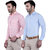 Lee Marc Blue & Pink Shirts for Men (Pack of 2)