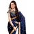 Saree Shop Navy Georgette Embroidered Saree With Blouse