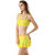 Attractive And Outstanding Multi Yellow Colored Significant Ruffled Tie Skirted Bikini Set