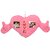 Jmart's lovely pink photo framed big heart stuffed plush  toy