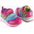 DeVEE Junior Fuluwa Girl's Pink Skyblue Double Velcro Strap Closing Running Shoes