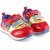 DeVEE Junior Fuluwa Boy's Red Gold Double Velcro Strap Closing Running Shoes