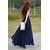 Rosella Blue Plain Flared Skirt For Women