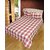 ACASA designed Jacquard Cotton Rich Woven Check Bed Sheet/Sofa Cover  FREE 4 Cushion Cover in same color