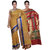 Banarasi Silk Works Red And Yellow Cotton Combo of 2 Saree With Blouse Piece