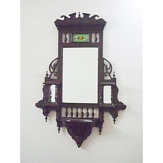 Buy Wooden Jharokha Wall Mirror Teak Wood Antique Design 3