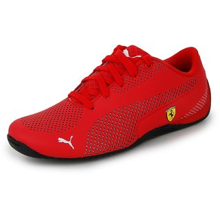 puma red sport shoes