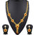 Spargz Gold Plated Wedding AD Stone Flower Long Necklace Set For Women AINS 179