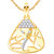 Vidhi Jewels Gold Plated Brass Ganpati Pendant for Men & Women
