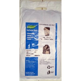 Black Plastic 30 Piece Disposable Garbage Dustbin Bags (19X21 Inch)