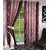 Home Luxurious Set of 2 Multi-color (Pink) Printed Eyelet Window Curtains