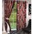 Home Luxurious Set of 2 Multi-color (Red) Printed Eyelet Window Curtains