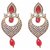 Jewels Guru Exclusive Golden White Red Multi Colour Earrings.  m-278